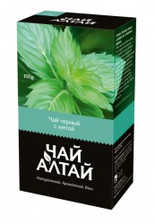 Чай 100 г Чай Алтай черный с мятой